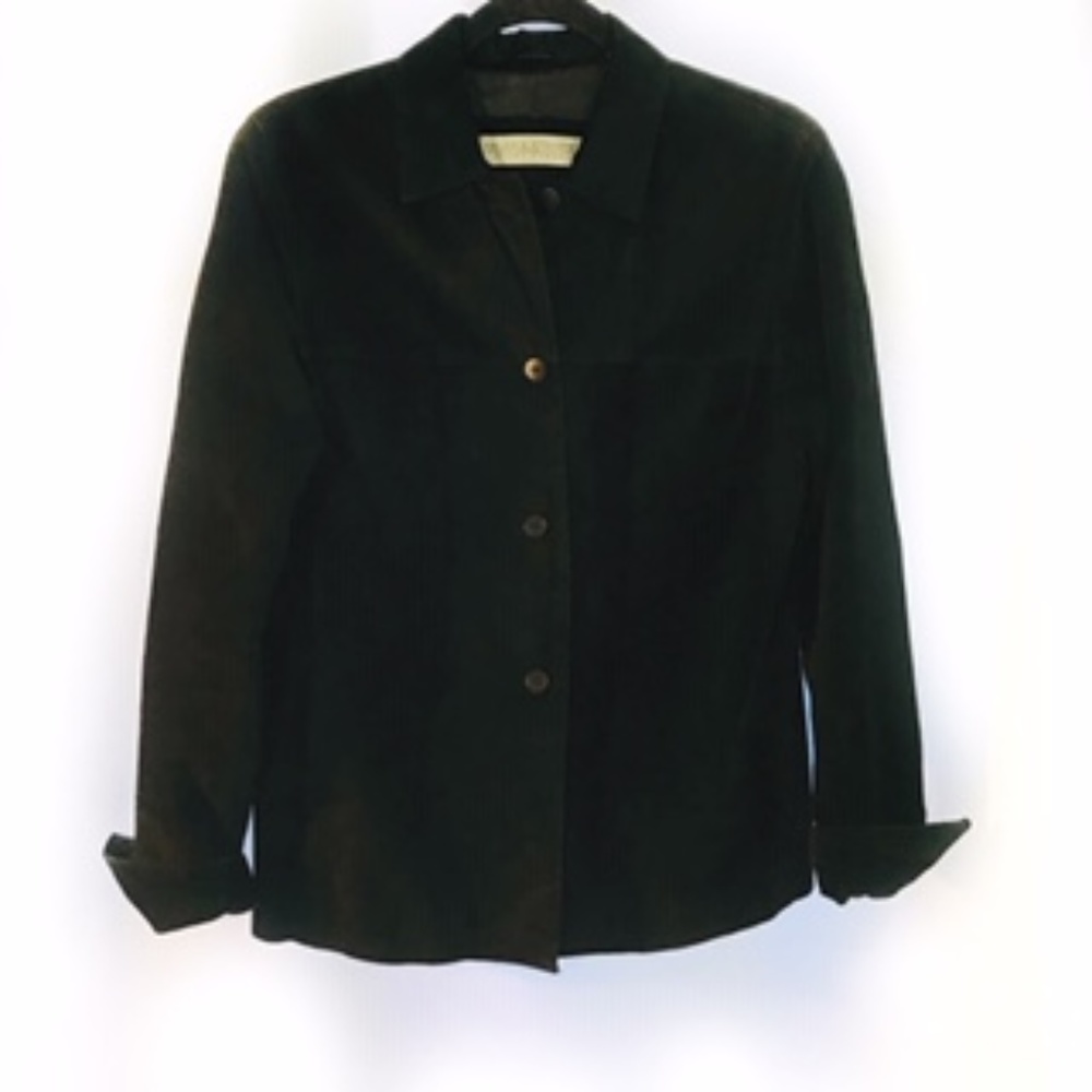 Valerie Stevens Black 100% Leather Suede Jacket